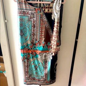 Elegant Multicolor Patterned Dress